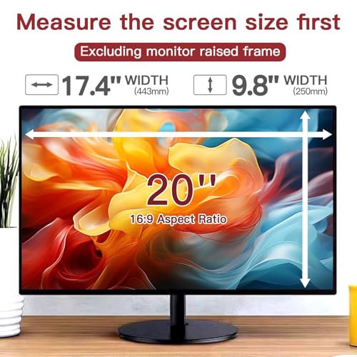 2 Pack 20 Inch 16:9 Privacy Screen for Computer Monitor, Eye Protection Anti Glare Computer Screen Cover, Removable Anti-Scratch Computer Screen Privacy Shield for 20'' Monitors - size: 2 PACK 20 Inch Privacy Screen (16:9）
