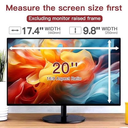 2 Pack 20 Inch 16:9 Privacy Screen for Computer Monitor, Eye Protection Anti Glare Computer Screen Cover, Removable Anti-Scratch Computer Screen Privacy Shield for 20'' Monitors - size: 2 PACK 20 Inch Privacy Screen (16:9）