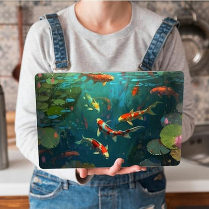 Universal Laptop Skin Sticker with 2 Wrist Pad Skins, Waterproof Scratch Resistant Vinyl Laptop Cover Decal, Cut to Fit for 11–15.6 Inch MacBook HP Dell Lenovo, Koi Pond - color: Koi Pond