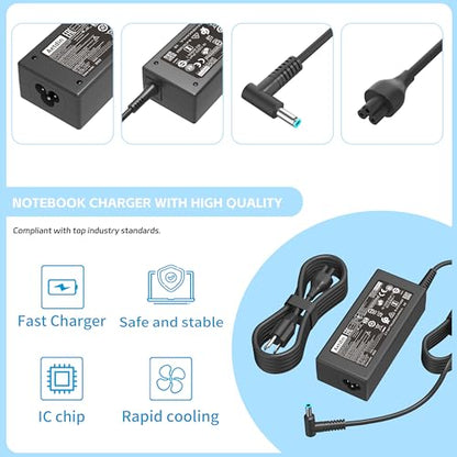 45W 19.5V 2.31A Charger Compatible with HP Pavilion Envy X360 TPN-CA14 r-41013153 15-f272wm 15-f387wm 15-ba009dx 15-dw0083wm 15-f222wm 213349-109 TPN-LA15 TPN-DA16 Laptop Power Adapter 4.5x3.0mm