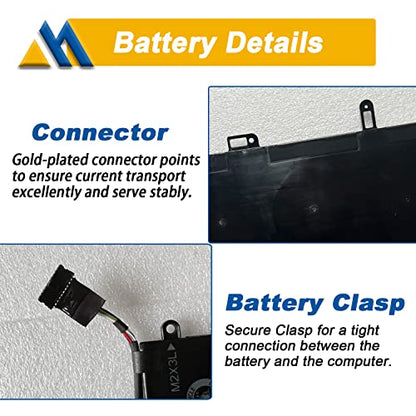 NF2MW Laptop Battery Replacement for Latitude 7400 2-in-1 Latitude 9410 2-in-1 Series Notebook P110G P110G001 7146W 085XM8 08W3YY 0C76H7 C76H7 CHWV6 0G8F6M GJD1V 2K0CK 7.6V 52Wh 6500mAh 4-Cell - size: 9.84*3.38*0.22 inch NF2MW