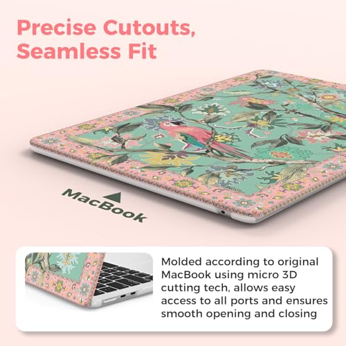 iCasso for M4 MacBook Air 13 inch Case 2026 2025-2022 M3 M2 Model A 3240 A3113 A2681, Sturdy Protective Hard Shell Case for Mac Air 13.6", Keyboard Cover + Screen Protector,Parrot Green - color: Parrot Green