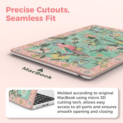 iCasso for M4 MacBook Air 13 inch Case 2026 2025-2022 M3 M2 Model A 3240 A3113 A2681, Sturdy Protective Hard Shell Case for Mac Air 13.6", Keyboard Cover + Screen Protector,Parrot Green - color: Parrot Green