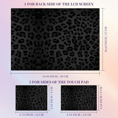 Laptop Skin Sticker Laptop Cover for 12" 13" 13.3" 14" Laptop Stickers,Reusable Skin Sticker Cover Personalized Art Waterproof & Scratch-Resistant Protector Case,Black Leopard Print - color: Black Leopard Print
