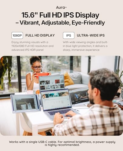 | Triple Boost Pro 15.6" | Portable Monitor Extender | Full Aluminum | Quad Screens | 3x 15.6 FHD 1080P HDR IPS | USB-C & USB-A | Compatible Laptops 11"-18" Windows MacOS - size: 3x 15.6" Full HD