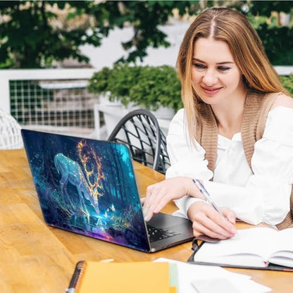 Laptop Skin Sticker Decal, Universal Reusable Vinyl Laptop Cover for 12" 13" 13.3" 14" 15" 15.4" 15.6" Notebook PC, Waterproof Scratch-Resistant with 2 Wrist Pads, Easy to Apply & Remove,Art Elk Deer - color: Art Elk Deer