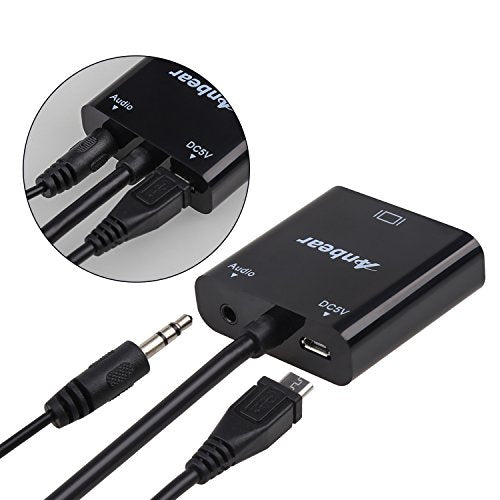 HDMI to VGA with Audio Adapter, Gold-Plated VGA to HDMI Adapter1080P Video Converter Male to Female with 3.5mm Audio Port Compatible for PC,Laptop,DVD - color: 1 Pack