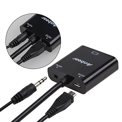 HDMI to VGA with Audio Adapter, Gold-Plated VGA to HDMI Adapter1080P Video Converter Male to Female with 3.5mm Audio Port Compatible for PC,Laptop,DVD - color: 1 Pack