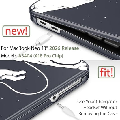May Chen Compatible with MacBook Neo 13 inch Case 2026 Model A3404, Plastic Hard Shell,Keyboard Cover,Screen Protector,Dust Plug, for MacBook Neo 13" with A18 Pro Chip, Astronaut - color: Astronaut