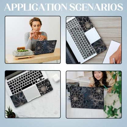 SUPERDANT 3 Pcs Flowers Laptop Skin Sticker Dahlia PVC Trimmable Notebook Decal 14.96x10.63 Inch Reusable Cover for 12 13 14 15 15.6 Inch Laptop Colorful - style: Dahlia