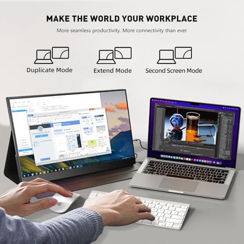 Portable Monitor 18.5 Inch IPS Display, FHD 1080p 100Hz 100% sRGB Laptop Screen Extender, HDR HDMI USB-C VESA Travel Monitor for Laptop PC Mac Phone, PS4/5, Xbox, Switch