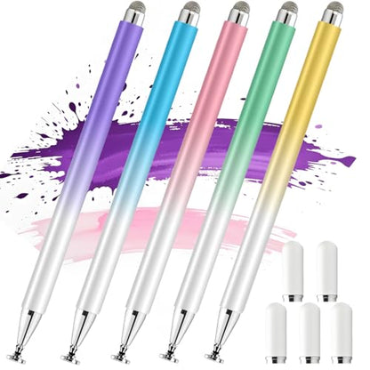Stylus Pen for Touchscreen (5 Pack), with Magnetic Pen Cap, 2 in 1 High Precision Stylus Pen for iPad/iPhone/Nintendo Switch/Samsung/Android Smartphone and Tablets, Compatible with All Touch Screen