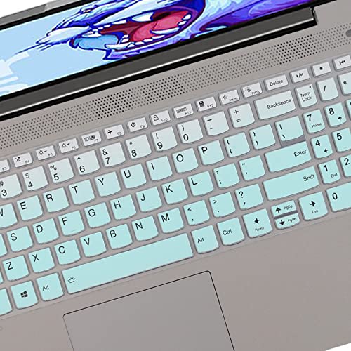 Keyboard Cover for Lenovo IdeaPad 1/IdeaPad 1i 15.6 inch Laptop 15IGL7 15ADA07 15IAU7 15ALC7 15IJL7, New Lenovo IdeaPad 1 15IGL7 15.6 inch US Layout Keyboard Cover Skin-OmbreMint - color: OmbreMint