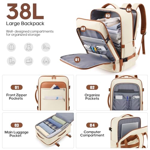 7 Piece Luggage Sets with Premium YKK Zipper, 20/24/28in PC Hardside Suitcase With Spinner Wheels, Luggage Airline Approved, Durable Suitcase Sets with TSA Locks for Travel - color: Off White, size: 7 piece set (20/24/28inch)