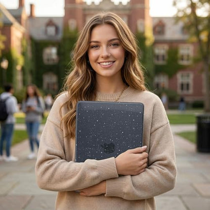 DONGKE Glitter Case for MacBook Neo 13 Inch 2026 (Model A3404 | A18 Pro Chip) | Clear Sparkly Hard Shell Cover with Screen Protector & Keyboard Cover & 2 USB-C Adapters - Bling Black - color: Bling Black