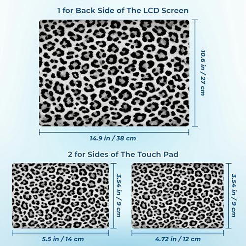 Reusable Universal Laptop Skin Sticker, Cut to Fit for 11.6–15.6 Inch Laptops, Waterproof Protective Film, No-Residue - Black White Leopard - color: Black White Leopard