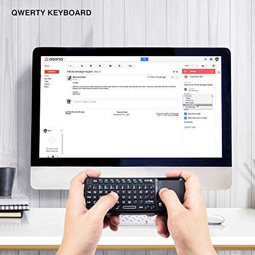 Rii 2.4G Mini Wireless Keyboard with Touchpad Mouse,Lightweight Portable Controller with USB Receiver Remote Control for Windows/Mac/Android/PC/Tablets/TV/Xbox/ PS3. X1-Black