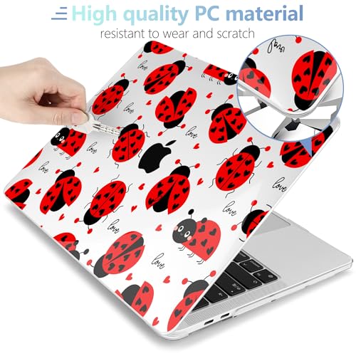 MEEgoodo for M2 MacBook Pro 13 inch Case 2022 2021 2020,Crystal Cover Fit Model A2338 M2/M1 A2251 A2289,Clear Case for 13.3-inch Laptop,Hard Shell for MacBook Pro M2, Cute Ladybug - color: Cute Ladybug