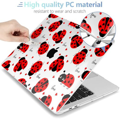 MEEgoodo for M2 MacBook Pro 13 inch Case 2022 2021 2020,Crystal Cover Fit Model A2338 M2/M1 A2251 A2289,Clear Case for 13.3-inch Laptop,Hard Shell for MacBook Pro M2, Cute Ladybug - color: Cute Ladybug