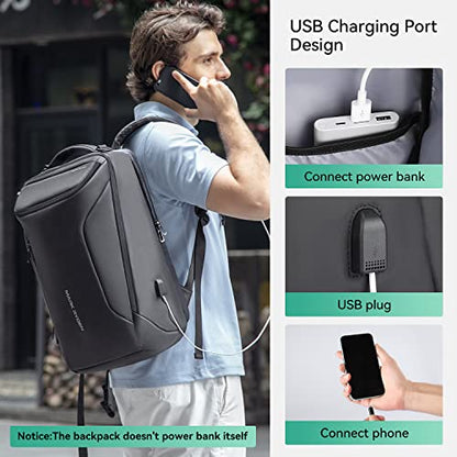 MARK RYDEN Business Backpack for Men, Waterproof High Tech Backpack with Sport Car Shape Design and USB Charging Port, Travel Laptop Backpack Fits 17.3 Inch Notebook (YKK-2 Pockets) | Waterproof Tech Backpack with USB Charging Port, Professional Work Back