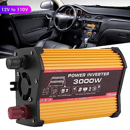 Car Power Inverter 300W, 12V to 110V Converter with Dual USB Ports, Portable Auto Charger for Laptops, Phones, Tablets