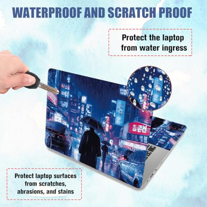 PLIGREAT Laptop Skin Sticker Decals Fits 12" 13" 13.3" 14" 15 inch Laptop Neon City Pattern Universal Removable Waterproof Notebook Art Sticker Protector Netbook PC Cover Decals - color: Neon City