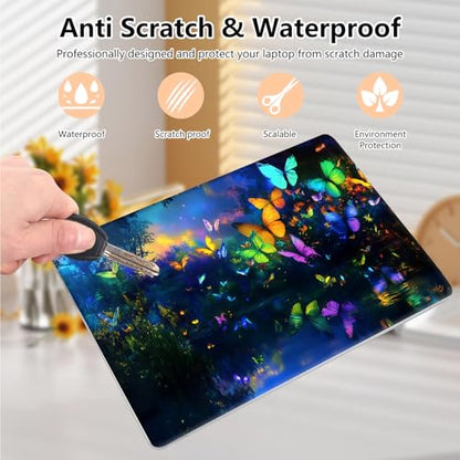 Laptop Skin Sticker Decal 15.6 Inch,12 13 13.3 14 15 15.6 in Laptop Netbook Skins for Notebook,Art Decal Removable Waterproof Scratch Resistant,Universal Vinyl Cover,Colorful Butterfly - color: Colorful Butterfly