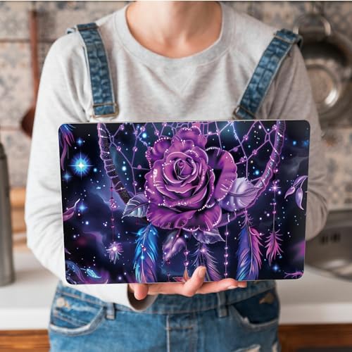 Universal Laptop Skin Sticker with 2 Wrist Pad Skins, Waterproof Scratch Resistant Vinyl Laptop Cover Decal, Cut to Fit for 11–15.6 Inch MacBook HP Dell Lenovo, Dream Purple Rose - color: Dream Purple Rose