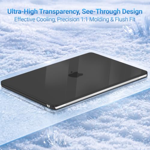 MOSISO Compatible with MacBook Air 15 inch Case M5 M4 M3 M2 2026 2025-2023 | Model A3448 A3241 A3114 A2941, Scratch-Resistant Ultra-Thin Protective Hard Shell Case Cover, Smoke Black - color: Smoke Black