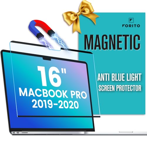 F FORITO Magnetic Anti Blue Light Screen Protector Compatible with MacBook Pro 16 inch (2019-2020, A2141), Bubble-Free Install, Removable & Reusable Anti Glare Matte Laptop Screen Shield - size: for MacBook Pro 16"(2019-2020)