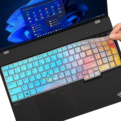 Colorful Keyboard Cover for Lenovo ThinkPad E16 Gen 1 16", Thinkpad T16 P16 P16v P16s Gen 2/Gen 1 16", Thinkpad L15 Gen 4/3 15.6" (Not Fit Thinkpad Z16, L15 Gen 2/1) - color: Colorful