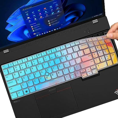 Colorful Keyboard Cover for Lenovo ThinkPad E16 Gen 1 16", Thinkpad T16 P16 P16v P16s Gen 2/Gen 1 16", Thinkpad L15 Gen 4/3 15.6" (Not Fit Thinkpad Z16, L15 Gen 2/1) - color: Colorful