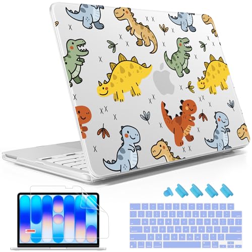 May Chen for MacBook Neo Case 13 inch 2026 | 100% Match Official Color | Pattern Printing, Anti-Crack & Scratch & Fingerprint | Protective Hard Shell Cases Laptop Model A3404 - Dinosaurs Cartoon - color: Dinosaurs cartoon