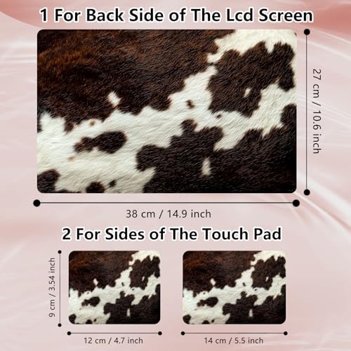 Laptop Skin Sticker Decal 12" 13" 13.3" 14" 15" 15.6",Waterproof Scratch Resistant Vinyl,Reusable Easy to Apply,for MacBook HP Dell Notebooks Netbooks Laptop,2 Wrist Pads,Cows Skin Pattern - color: Cows Skin Pattern