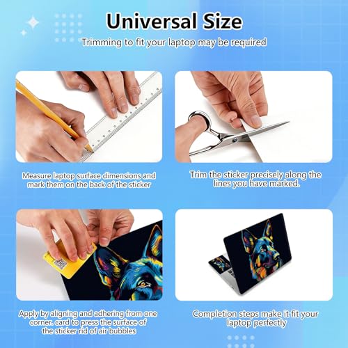 Universal Laptop Skin Sticker Decal for 11.6”12" 13" 13.3" 14" 15" 15.4" 15.6" Reusable Waterproof Scratch-Scratch Resistant Protective Vinyl Laptop Notebook Skin Stickers - Blue Purple Cat - color: Blue Purple Cat