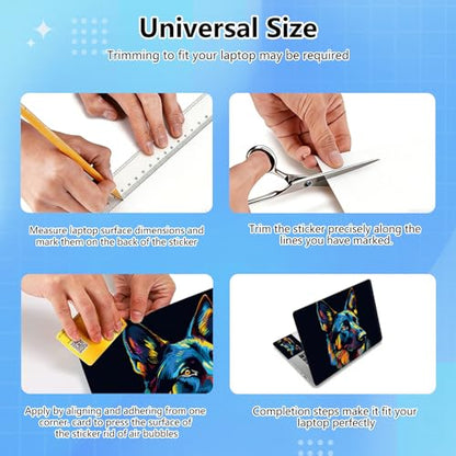 Universal Laptop Skin Sticker Decal for 11.6”12" 13" 13.3" 14" 15" 15.4" 15.6" Reusable Waterproof Scratch-Scratch Resistant Protective Vinyl Laptop Notebook Skin Stickers - Blue Purple Cat - color: Blue Purple Cat