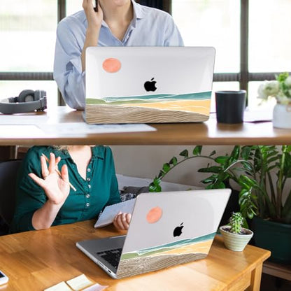 for with MacBook Pro 14 inch Case 2026-2021 M5 M4 M3 M2 M1 Pro/Max A3426 A3427 A3434 A3112 A3401 A2918 A2992 A2779 A2442, Hard Shell with Keyboard Cover+Protective Film, Sunset - color: Sunset