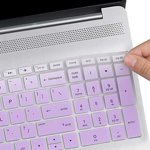 Keyboard Cover for 15.6 HP Laptop 15-ef 15-db/dy 15-ef2099nr 15-ef2127wm 15-ef2126wm 15-ef2500la 15-ef0875ms 15-ef1040nr 15-ef0023dx 15-ef2030tg 15-ef2747wm 15-ef1041nr 15-ef2025tg ef1300wm ef2040tg - color: GradualPurple