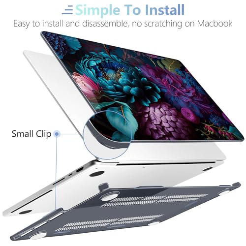 MEEgoodo Compatible with MacBook Pro 14 inch Case (M5/M4/M3/M2/M1) Pro/Max 2026 2025 2024 2023 2021, Case Fit Model A3427/A3426/A3434/A3112/A3401/A3185/A2918/A2992/A2779/A2442,Beautiful Fantasy Flower - color: Beautiful Fantasy Flower