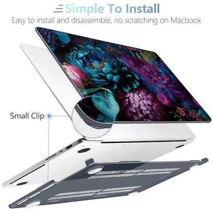 MEEgoodo Compatible with MacBook Pro 14 inch Case (M5/M4/M3/M2/M1) Pro/Max 2026 2025 2024 2023 2021, Case Fit Model A3427/A3426/A3434/A3112/A3401/A3185/A2918/A2992/A2779/A2442,Beautiful Fantasy Flower - color: Beautiful Fantasy Flower