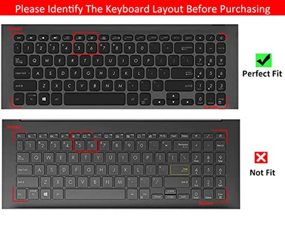 ImComor Keyboard Cover For Asus VivoBook F512DA F512FA F512JA X512FA X512DA X515JA S512 S530UA S530FA 15.6 Inch Laptop Accessories, Black