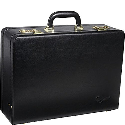 Amerilether Large Expandable Faux Leather Attachè Case (#2894-89) - color: Black