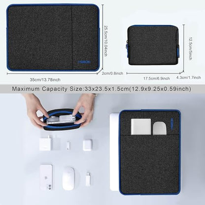 Hseok Laptop Case 13.3 14 inch Sleeve with Additional Case Compatible with MacBook Pro/Neo 14 inch M5/M4/M3/M2/M1 All Model of 13.3 Inch Mac Air/Pro, XPS 13 14 and More 13.3"-14" Notebooks,Bk-Blue - color: Black-blue