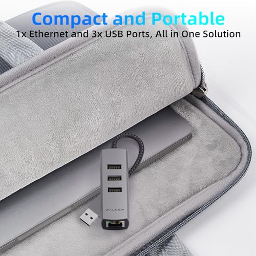 WALNEW USB A to Ethernet Adapter, USB 3.0 to RJ45 Gigabit for Computer | Plug & Play LAN Connection, USB A to Gigabit Ethernet for Mac, MacBook Pro/Air, Samsung Galaxy Tab