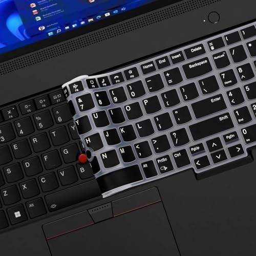 Keyboard Cover for Lenovo ThinkPad E16 Gen 1 16", Thinkpad T16 P16 P16v P16s Gen 2/Gen 1 16", Thinkpad L15 Gen 4/3 15.6" (Not Fit Thinkpad Z16, L15 Gen 2/1)-Black - color: Black