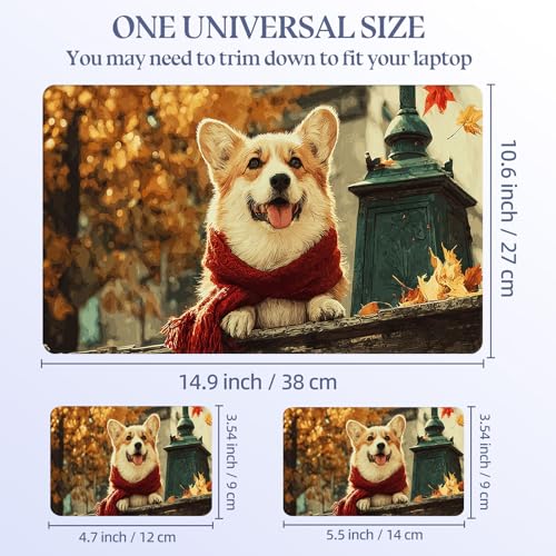 Universal Laptop Skin Sticker Decal,15.6 Inch Laptop Vinyl Cover for 13" 14" 15.6" Laptop,Scratch-Resistant Waterproof Protector Wrap,Reusable with Wrist Pads,Dog in Autumn Street - color: Dog in Autumn Street