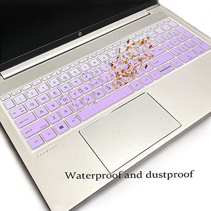 Keyboard Cover for 15.6 inch HP ProBook 450 G8 G9 G10/ 455 G8 G9 G10/ 650 G8/ HP Zbook Power G8 G9, HP ProBook 15.6 inch Keyboard Skin(NOT fit HP ProBook 450/455/650 G6 G7)-OPurlple - color: OmbrePurlple