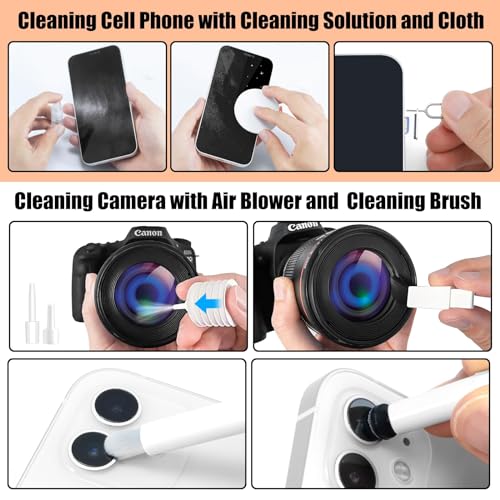 20-in-1 Laptop Phone Screen Earbud Cleaning Kit, Keyboard Cleaner Kit, Keyboard Cleaning Kit with Electronic Cleaning Brush Spray for Airpods Pro, iPad, iPhone Pro, Camera, Computer Cleaning - color: WHITE