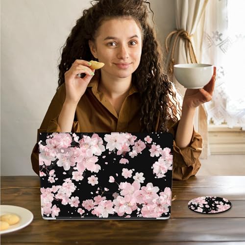 Laptop Skin Sticker Decal 15.6 Inch,12 13 13.3 14 15 15.6 in Laptop Netbook Skins for Notebook,Art Decal Removable Waterproof Scratch Resistant,Universal Vinyl Cover,Cherry Blossom Black - color: Cherry Blossom Black
