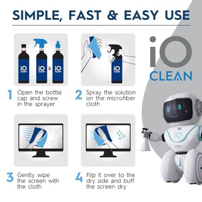 Screen Cleaner Spray (16oz+16oz) – Cleaning Kit for LCD LED OLED TV | Smartphone, iPad, Laptop, Touchscreen, Computer Monitor, Other Electronic Devices – 2 Microfiber Cloths and 4 Nozzles - size: 32 Fl Oz (Pack of 2)